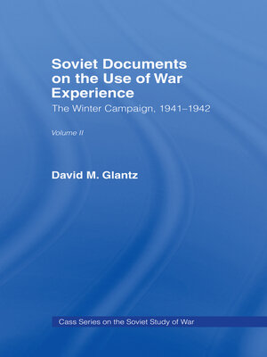 cover image of Soviet Documents on the Use of War Experience